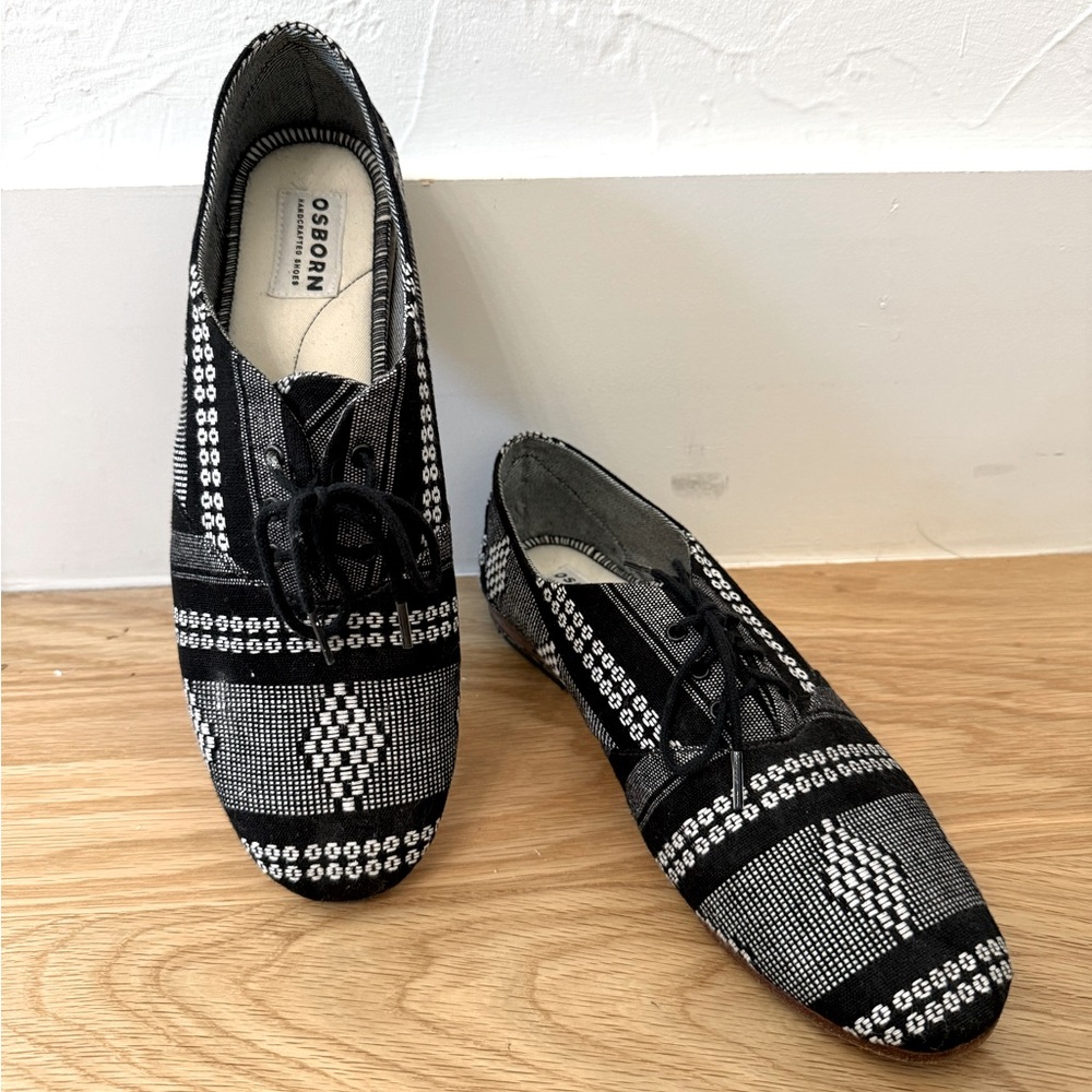 OSBORN Handcrafted Fairly Made Guatemalan Textile Oxfords SUPER Comfy 10 $198!